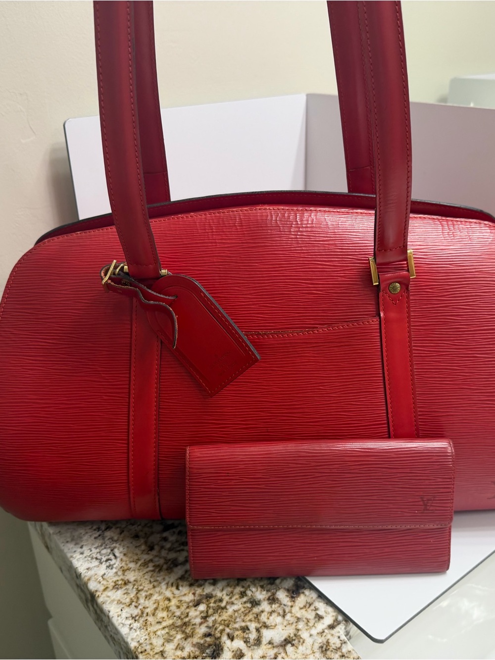 Louis Vuitton Epi Leather - Epi Leather 45 Bag & Wallet & lock and key & dustie